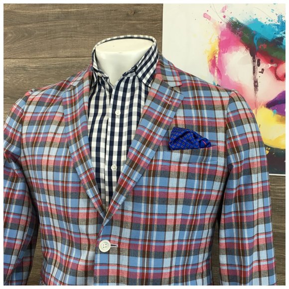 New Men's John W Nordstrom Blazer Sport Coat Two Button Cotton Sports Jacket 40R - Picture 2 of 12